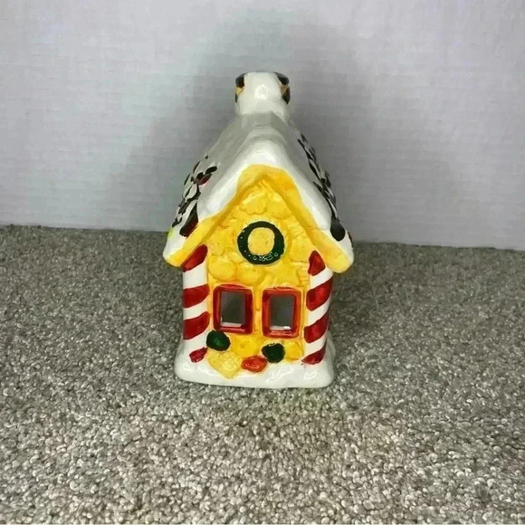 Vintage JSNY Holiday Village HandPainted "Candy Gingerbread House" Candle Holder - Picture 5 of 8